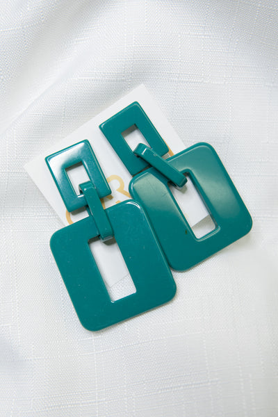 Square Link Drop Earrings