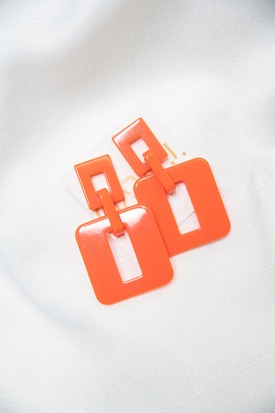 Square Link Drop Earrings