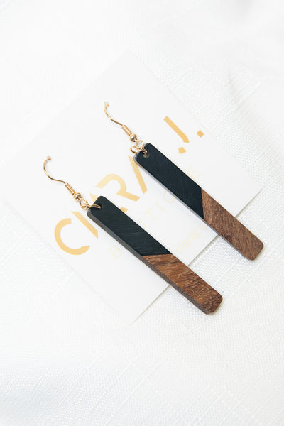 Two Tone Drop Earrings