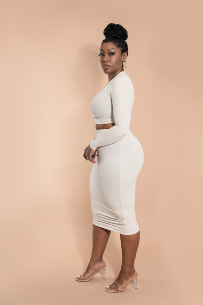 Cassandra Ribbed 2pc Set - Taupe