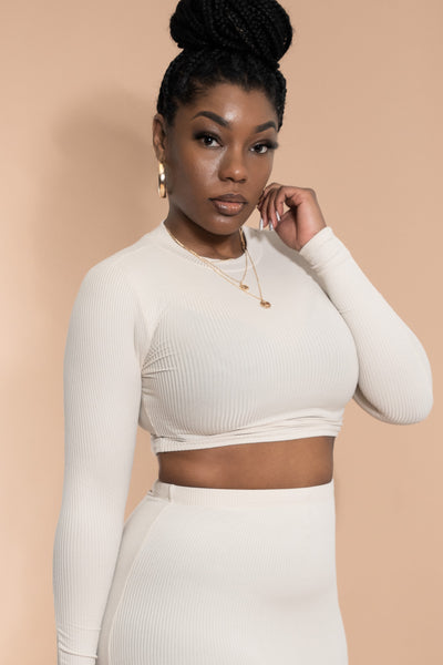 Cassandra Ribbed 2pc Set - Taupe