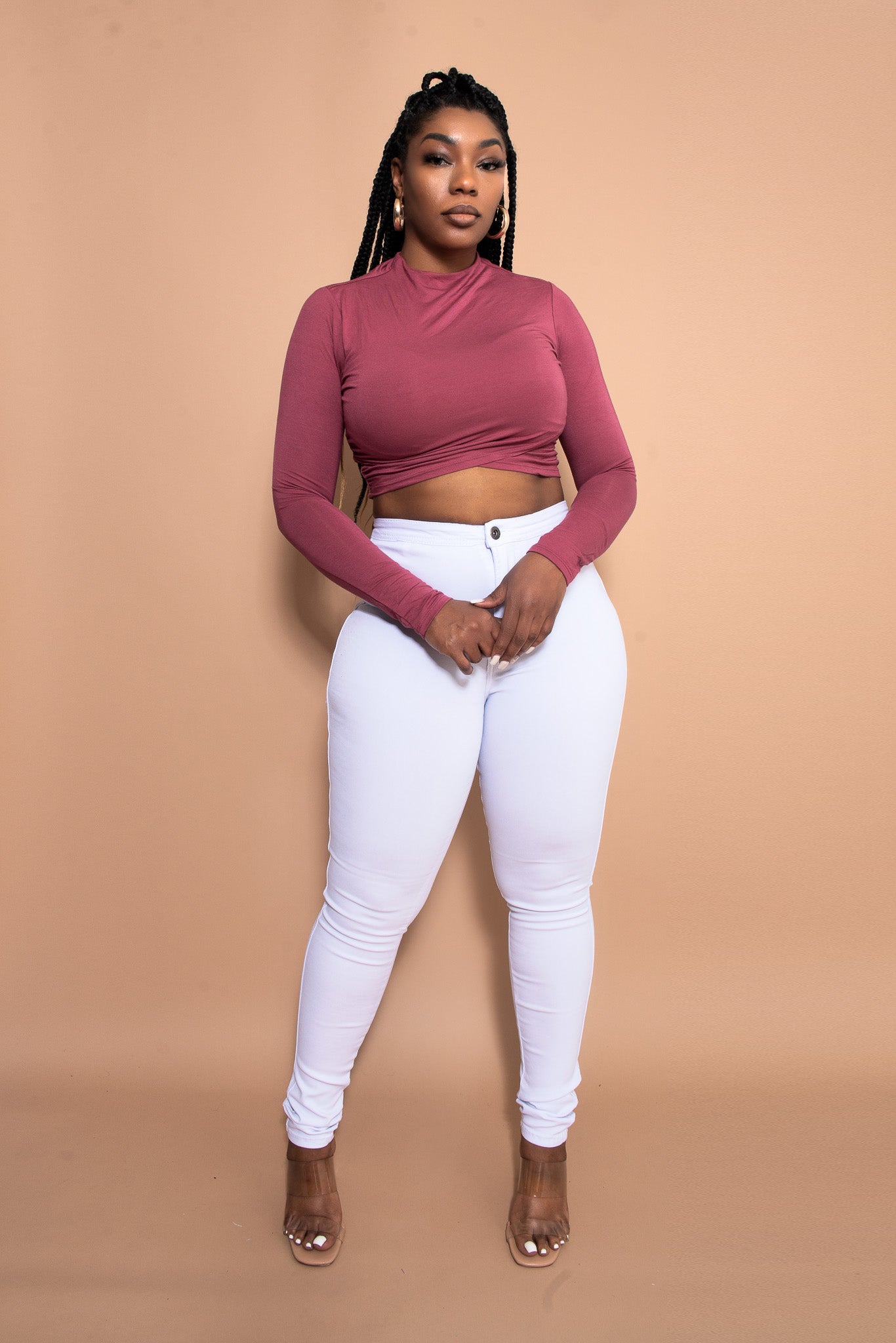 Brittany Crop Top - Marsala