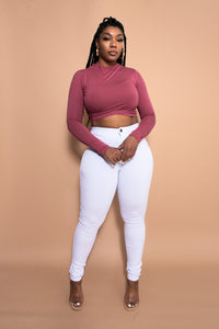 Brittany Crop Top - Marsala