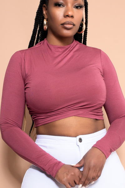 Brittany Crop Top - Marsala