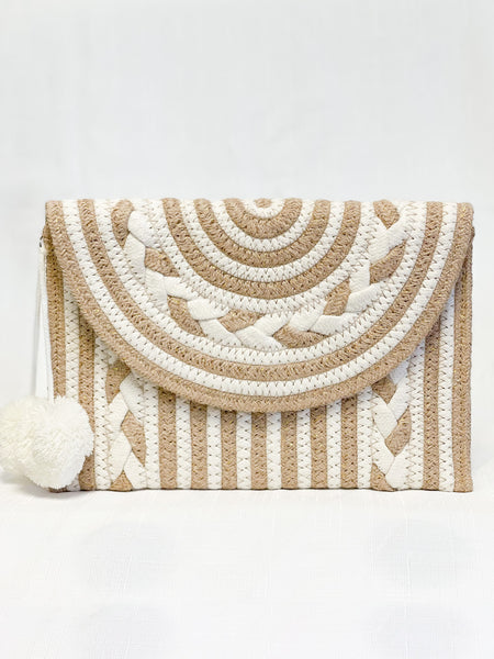 Imani - Straw Flap Clutch Bag