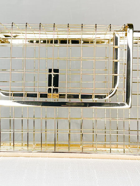 Riley - Gold Cage Metal Bag