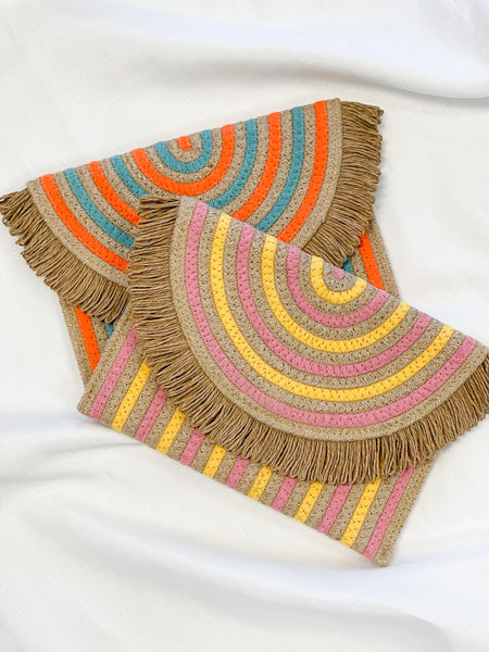 Fiona - Large Straw Clutch
