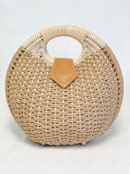 Mya - Woven Straw Top Handle Bag
